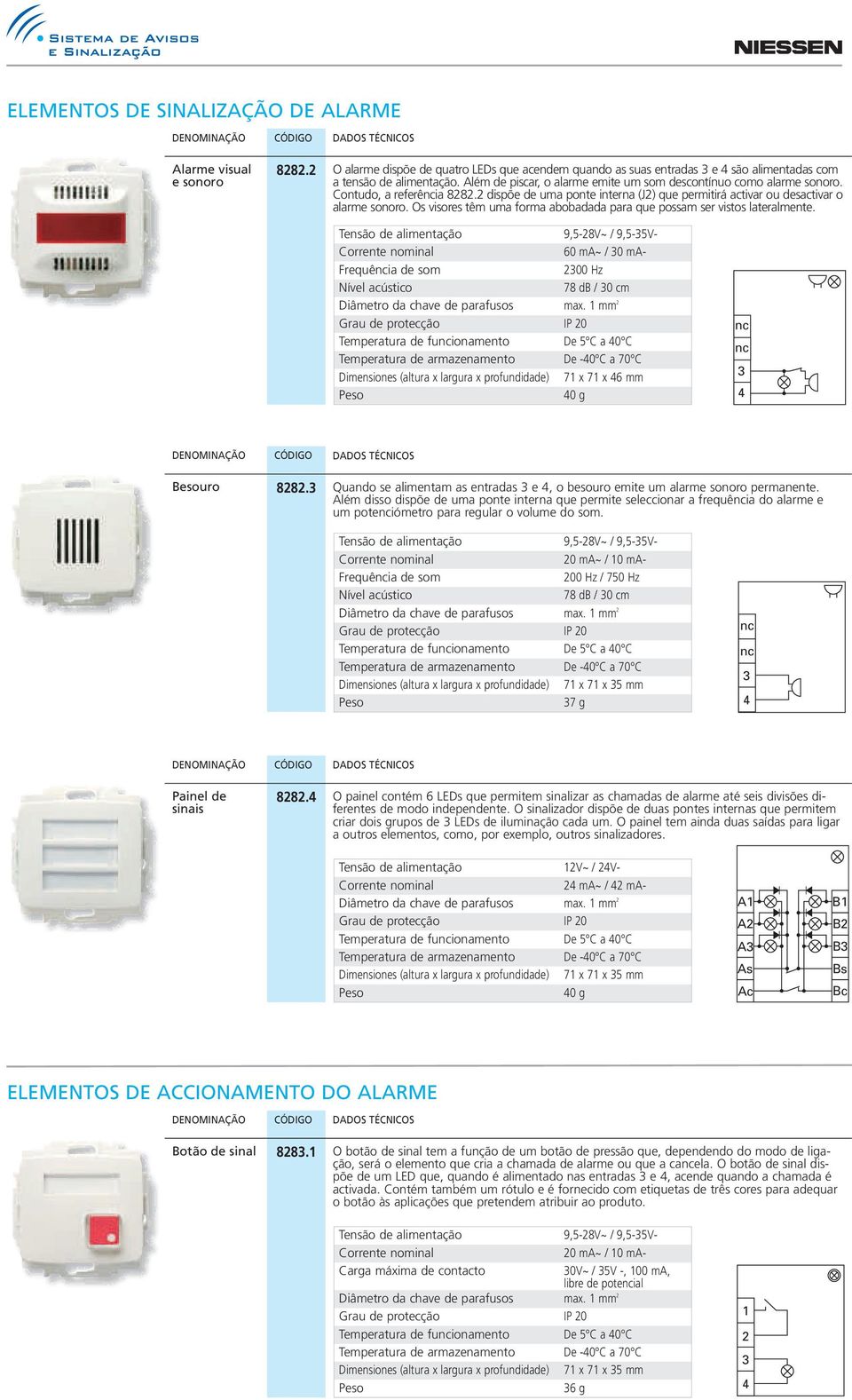 Os visores têm uma forma abobadada para que possam ser vistos lateralmente. 9,5-8V~ / 9,5-5V- 60 ma~ / 0 ma- Frequêia de som 00 Hz ível acústico 78 db / 0 cm Diâmetro da chave de parafusos max.