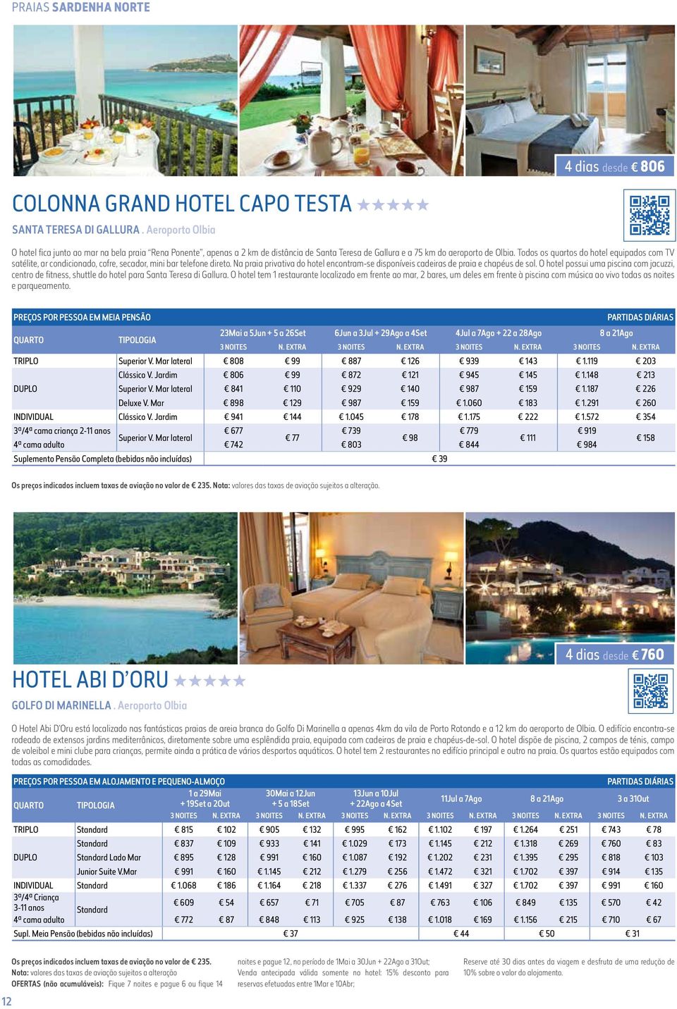 Todos os quartos do hotel equipados com TV satélite, ar condicionado, cofre, secador, mini bar telefone direto. Na praia privativa do hotel encontram-se disponíveis cadeiras de praia e chapéus de sol.