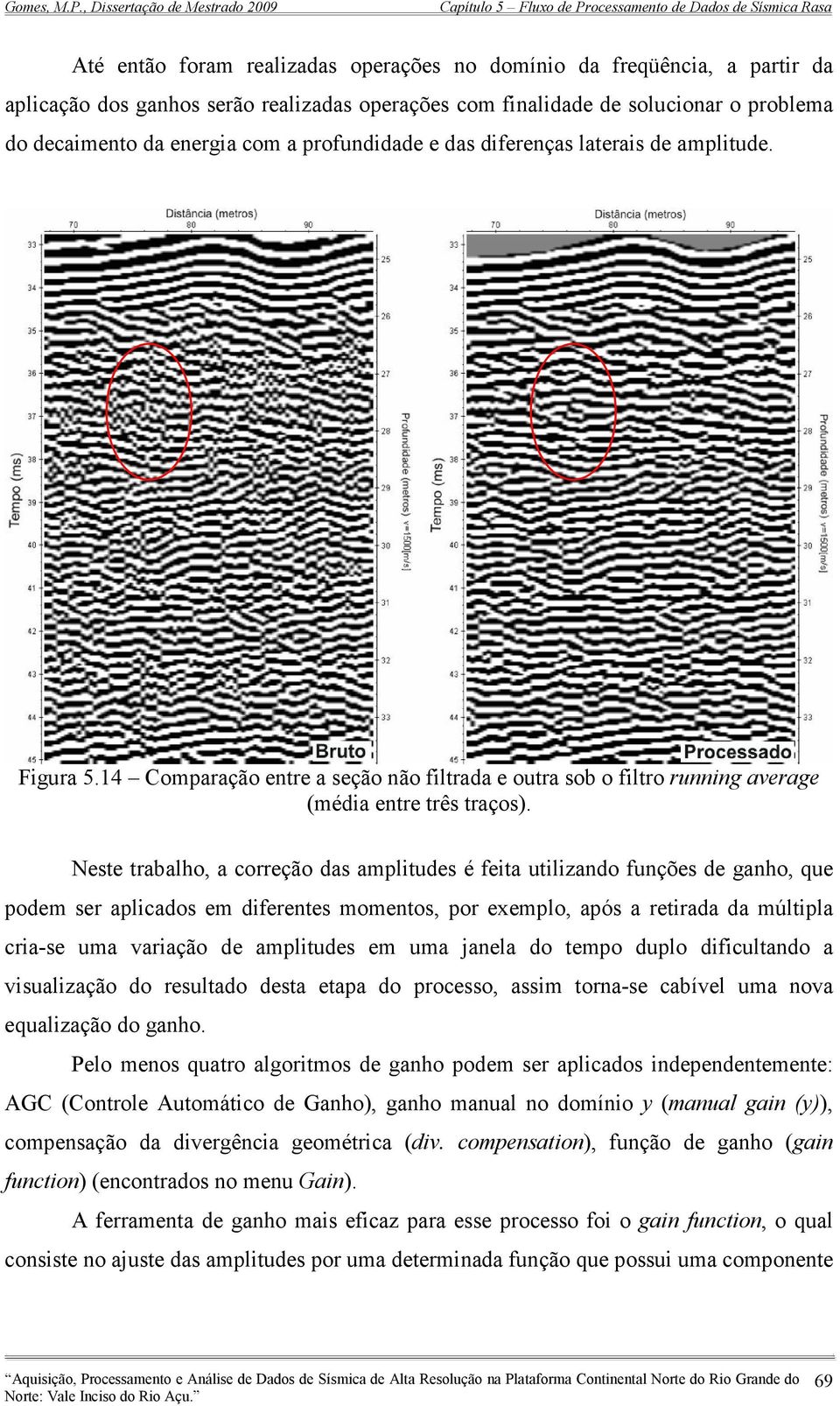 Neste trabalho, a correção das amplitudes é feita utilizando funções de ganho, que podem ser aplicados em diferentes momentos, por exemplo, após a retirada da múltipla cria-se uma variação de