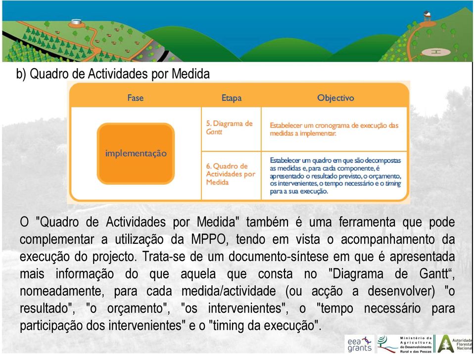 Trata-se de um documento-síntese em que é apresentada mais informação do que aquela que consta no "Diagrama de Gantt,