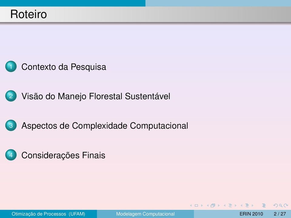 Computacional 4 Considerações Finais Otimização de