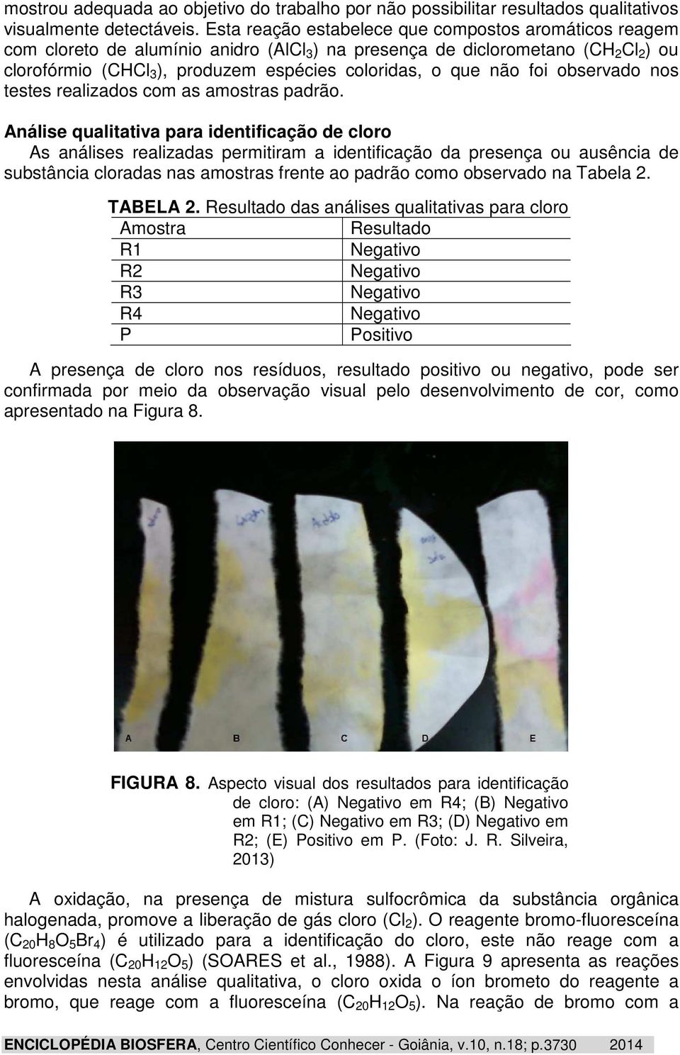 observado nos testes realizados com as amostras padrão.