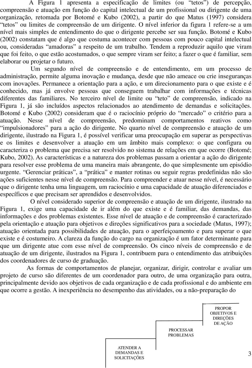 O nível inferior da figura 1 refere-se a um nível mais simples de entendimento do que o dirigente percebe ser sua função.