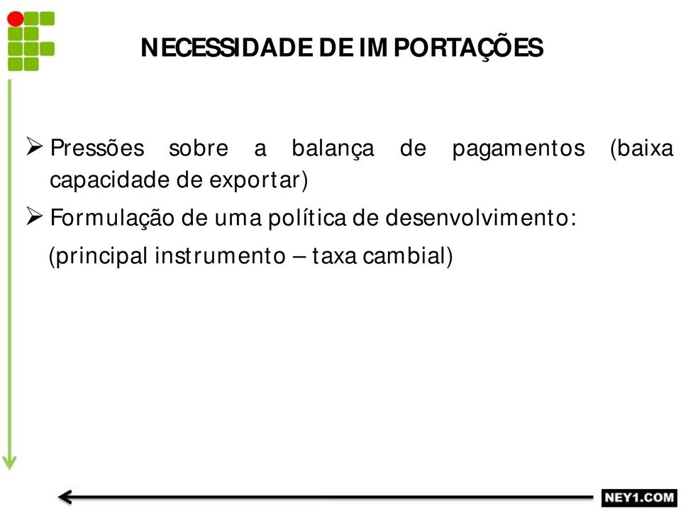 exportar) Formulação de uma política de