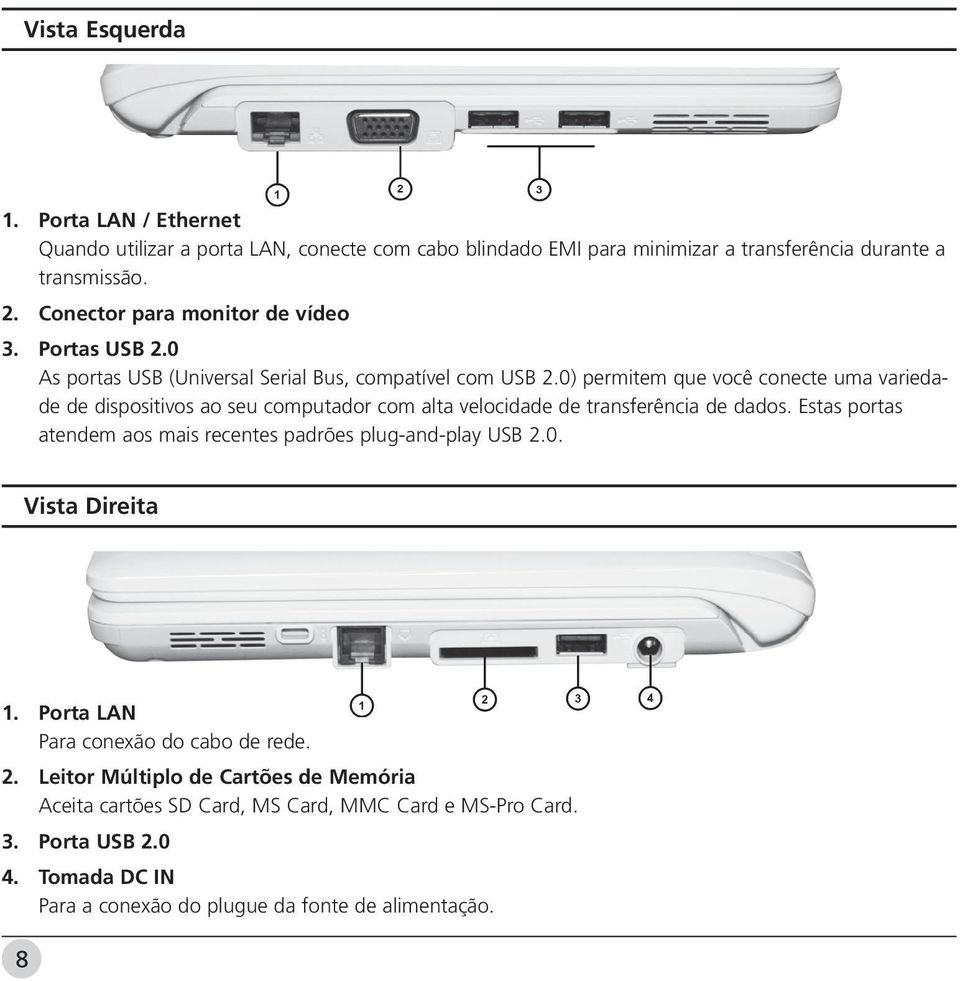 0) permitem que você conecte uma variedade de dispositivos ao seu computador com alta velocidade de transferência de dados.