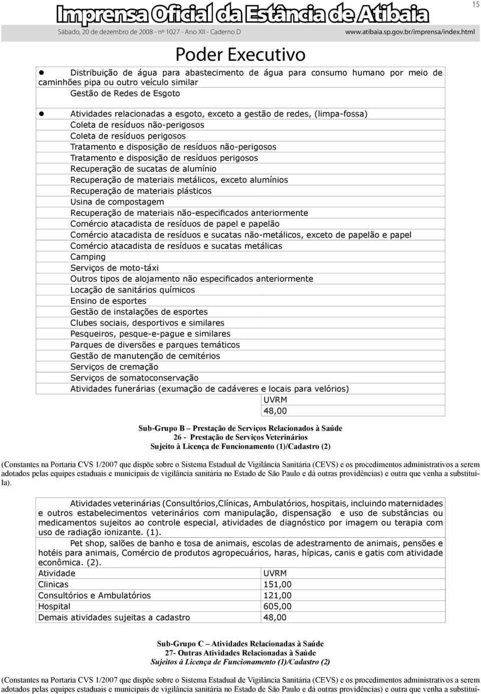 sucatas de alumínio Recuperação de materiais metálicos, exceto alumínios Recuperação de materiais plásticos Usina de compostagem Recuperação de materiais não-especificados anteriormente Comércio