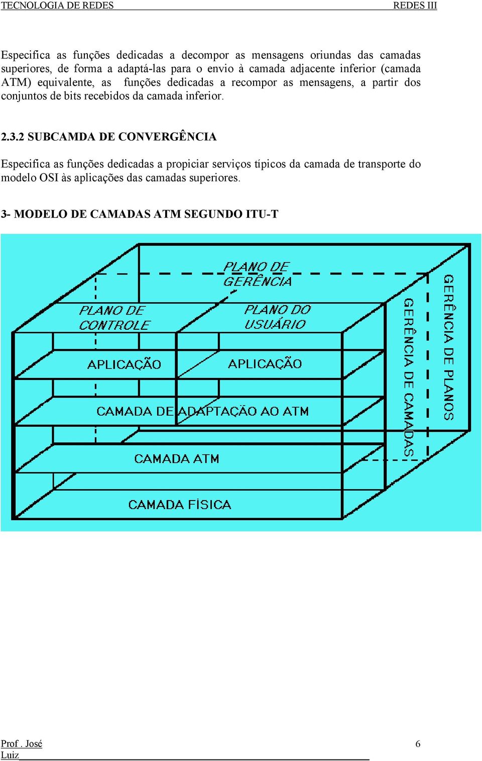 de bits recebidos da camada inferior. 2.3.