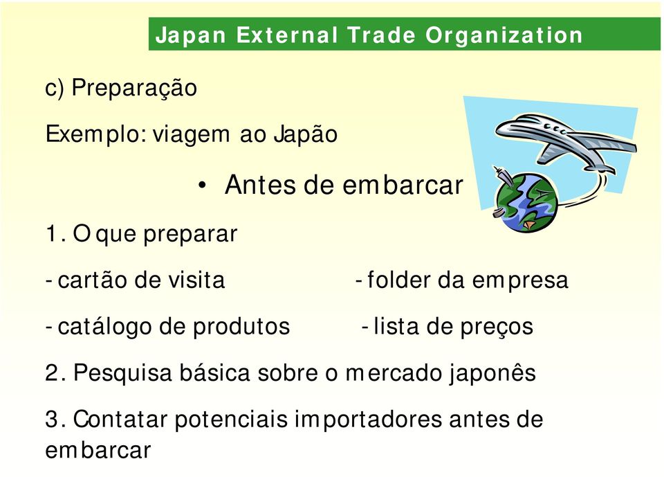 O que preparar Antes de embarcar - cartão de visita - folder da empresa