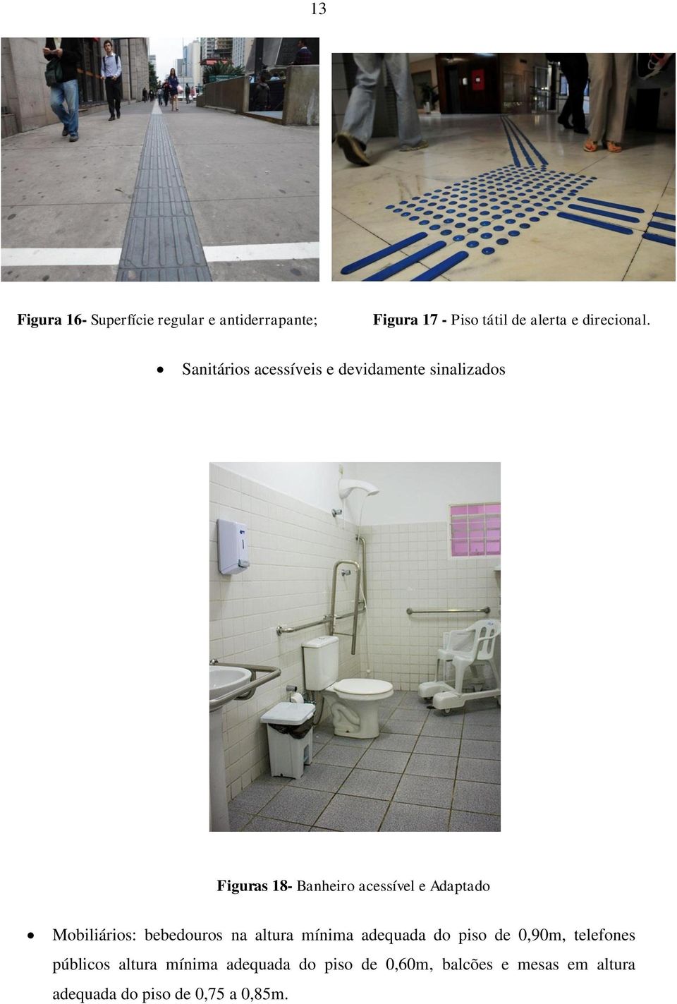 Sanitários acessíveis e devidamente sinalizados Figuras 18- Banheiro acessível e Adaptado