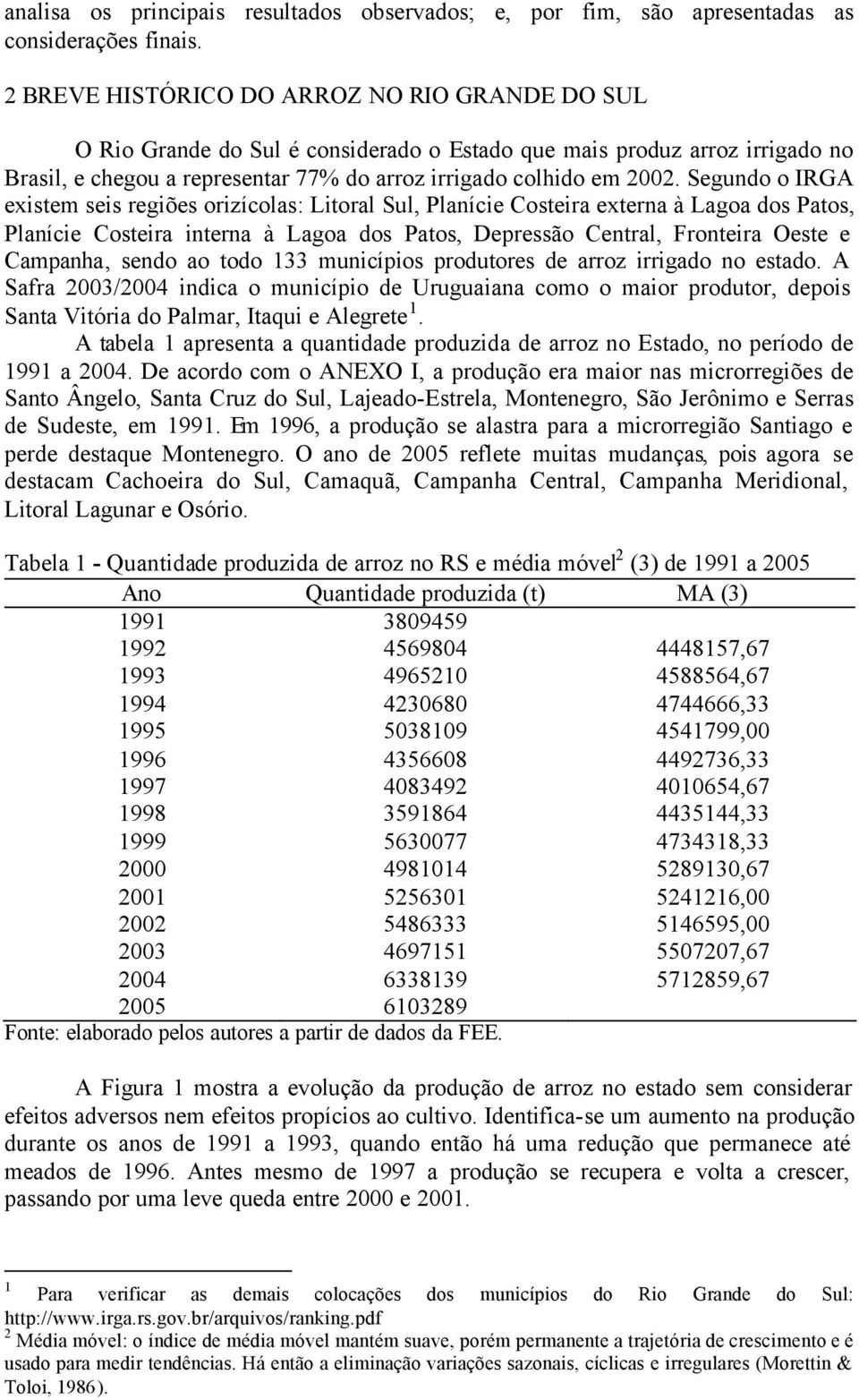 Segundo o IRGA exstem ses regões orzícolas: Ltoral Sul, Planíce Costera externa à Lagoa dos Patos, Planíce Costera nterna à Lagoa dos Patos, Depressão Central, Frontera Oeste e Campanha, sendo ao