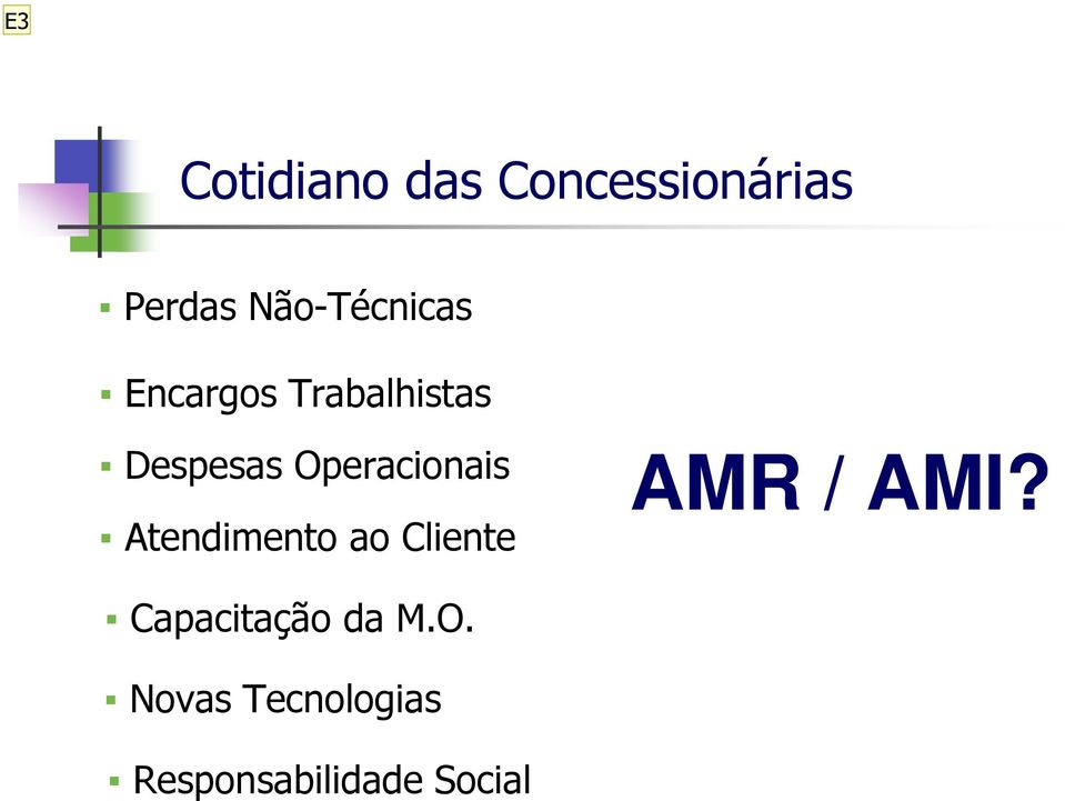 Operacionais Atendimento ao Cliente AMR / AMI?