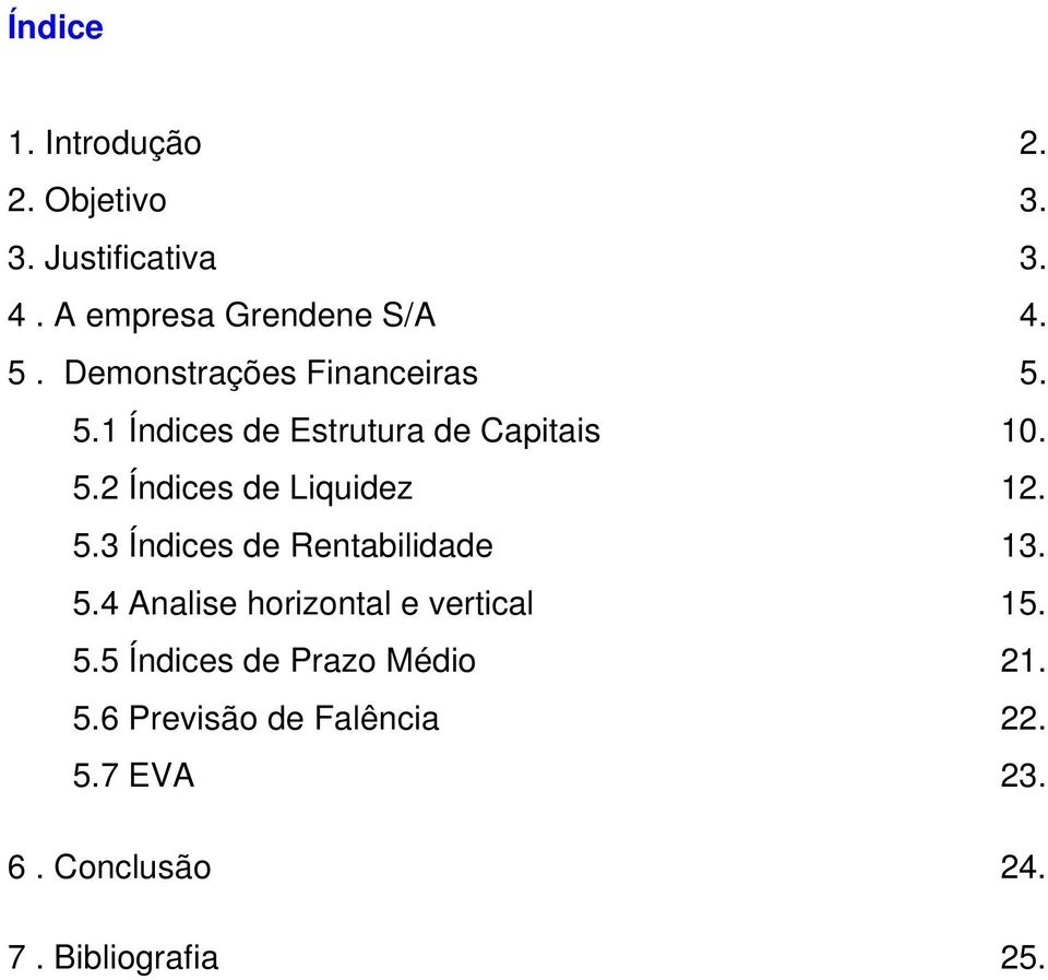 5.3 Índices de Rentabilidade 13. 5.4 Analise horizontal e vertical 15. 5.5 Índices de Prazo Médio 21.