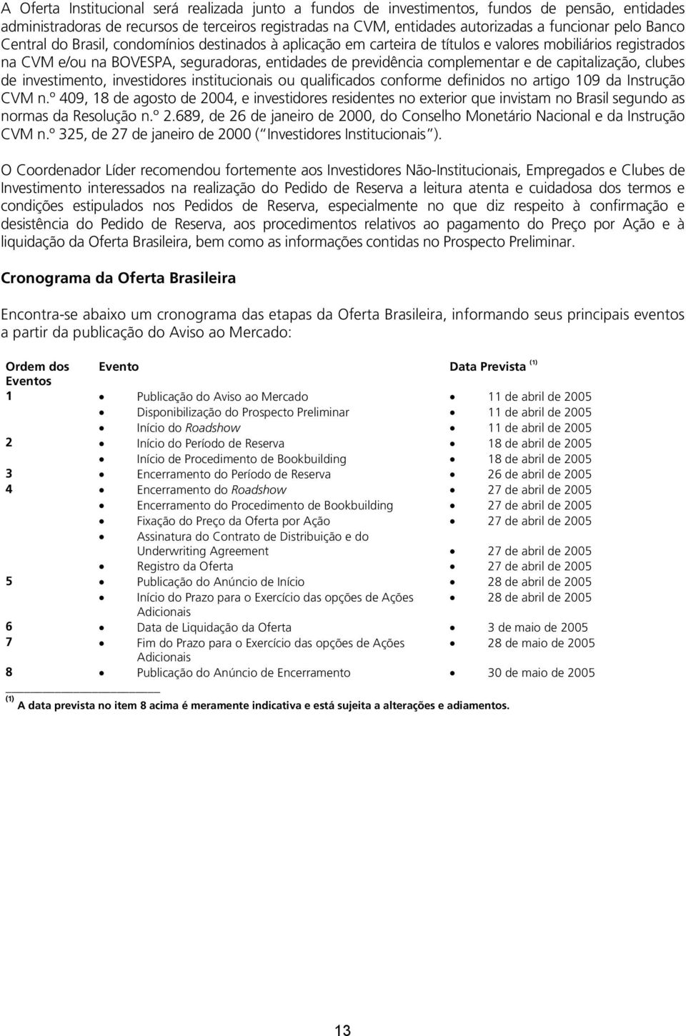 capitalização, clubes de investimento, investidores institucionais ou qualificados conforme definidos no artigo 19 da Instrução CVM n.