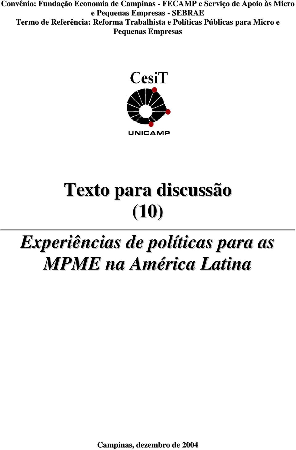 Políticas Públicas para Micro e Pequenas Empresas Texto para discussão (10)