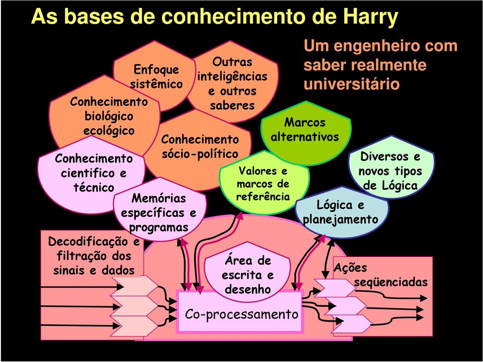 Conhecimento sócio-político Valores e marcos de referência Área de escrita e desenho Co-processamento Um engenheiro com