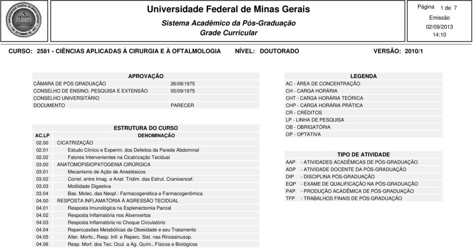 Estudo Clínico e Experim. dos Defeitos da Parede Abdominal. Fatores Intervenientes na Cicatrização Tecidual TIPO DE ATIVIDADE.