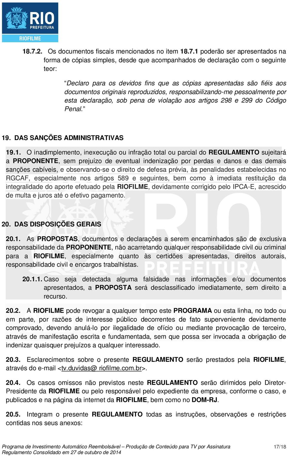 DAS SANÇÕES ADMINISTRATIVAS 19