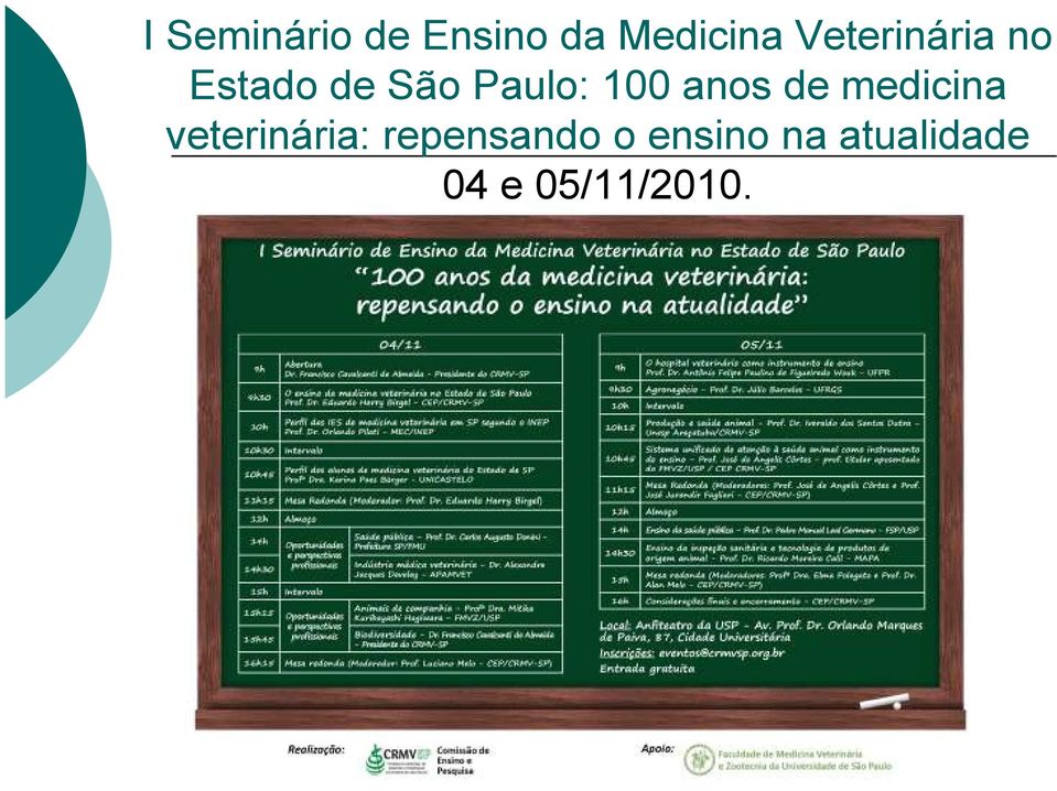 100 anos de medicina veterinária: