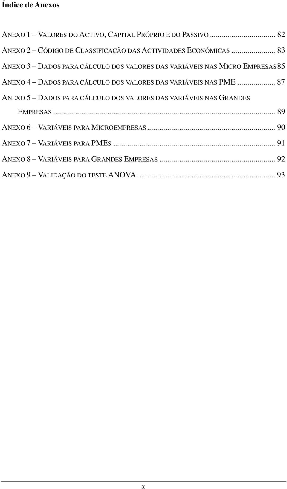 .. 83 ANEXO 3 DADOS PARA CÁLCULO DOS VALORES DAS VARIÁVEIS NAS MICRO EMPRESAS 85 ANEXO 4 DADOS PARA CÁLCULO DOS VALORES DAS