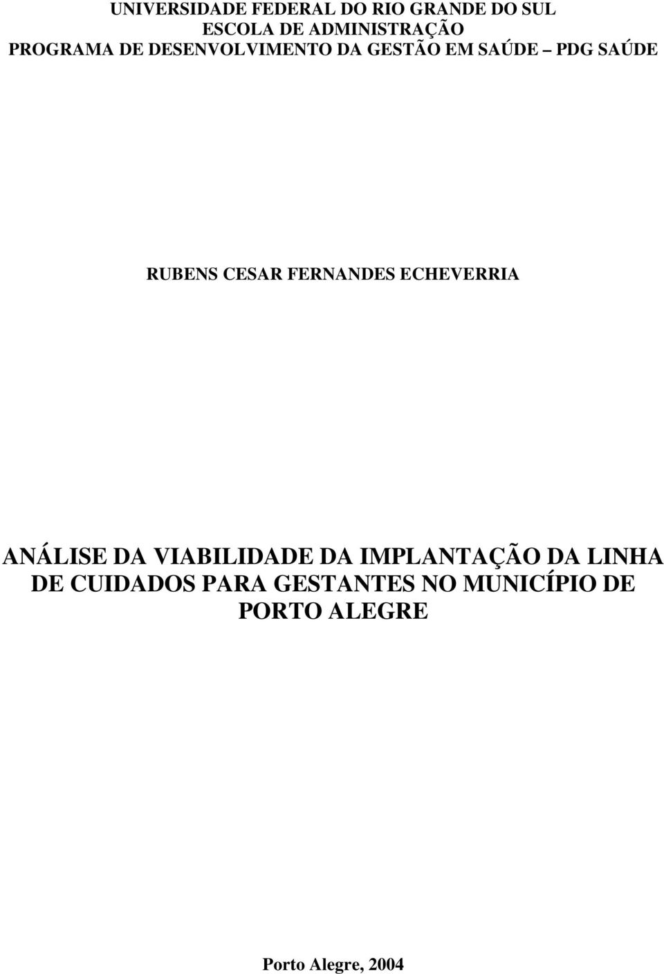 FERNANDES ECHEVERRIA ANÁLISE DA VIABILIDADE DA IMPLANTAÇÃO DA LINHA