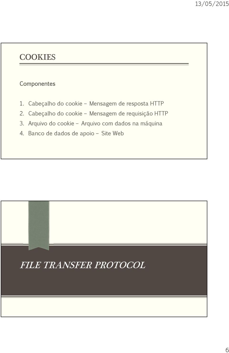 Cabeçalho do cookie Mensagem de requisição HTTP 3.