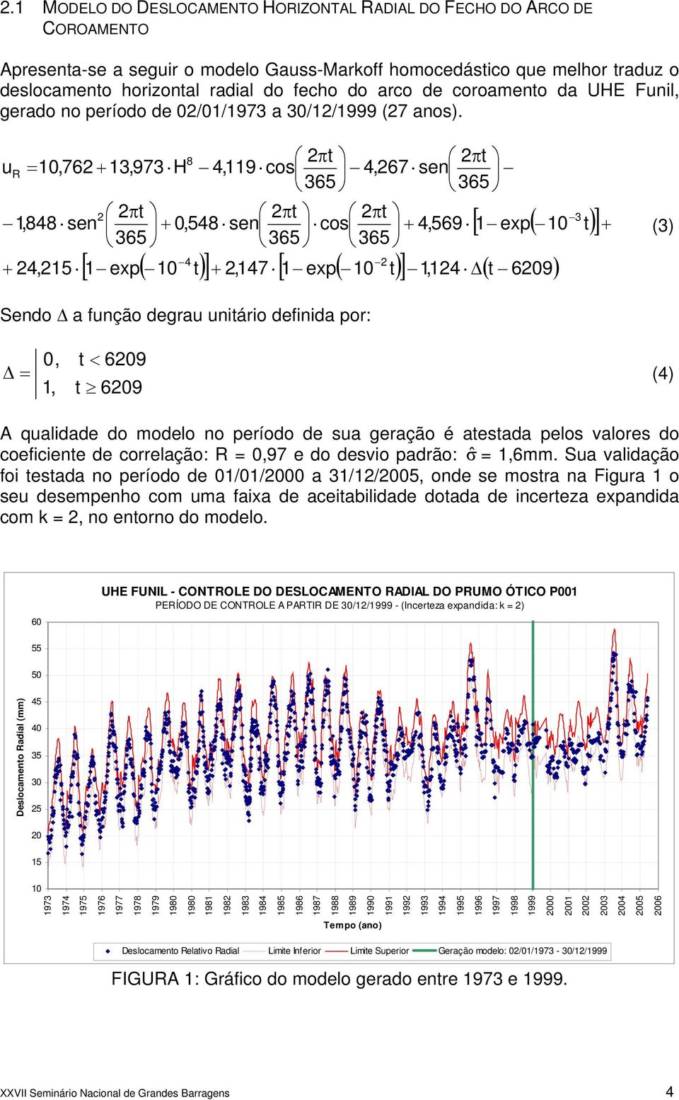 u R = 10,762 + 13,973 H 2 2πt 2πt 2πt 1,848 sen + 0,548 sen cos + 4,569 365 365 365 + 24,215 8 2πt 2πt 4,119 cos 4,267 sen 365 365 3 [ 1 exp( 10 t) ] 4 2 [ 1 exp( 10 t) ] + 2,147 [ 1 exp( 10 t) ]