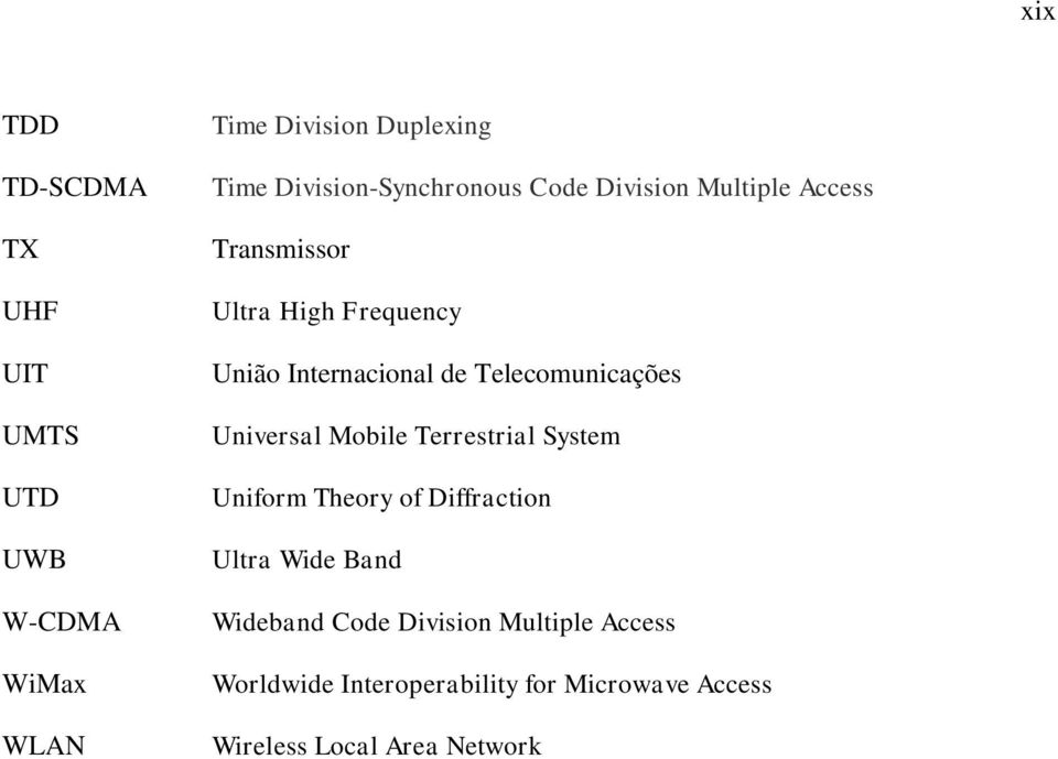 Internacional de Telecomunicações Universal Mobile Terrestrial System Uniform Theory of Diffraction