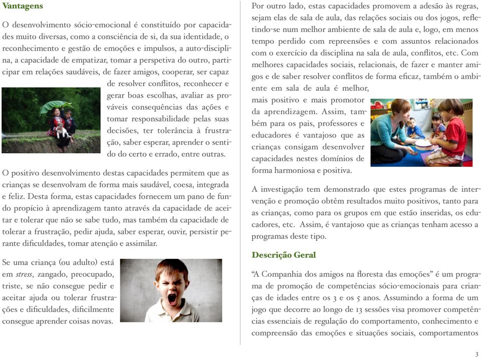 escolhas, avaliar as prováveis consequências das ações e tomar responsabilidade pelas suas decisões, ter tolerância à frustração, saber esperar, aprender o sentido do certo e errado, entre outras.