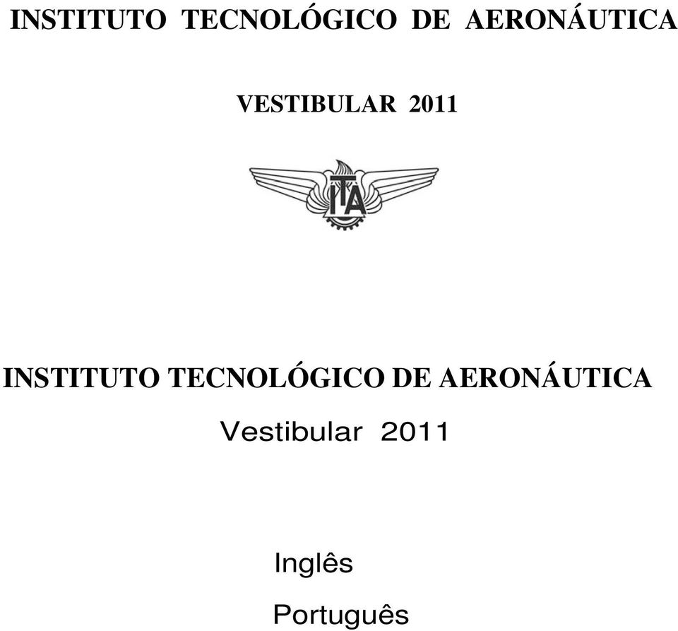 AERONÁUTICA Vestibular 2011