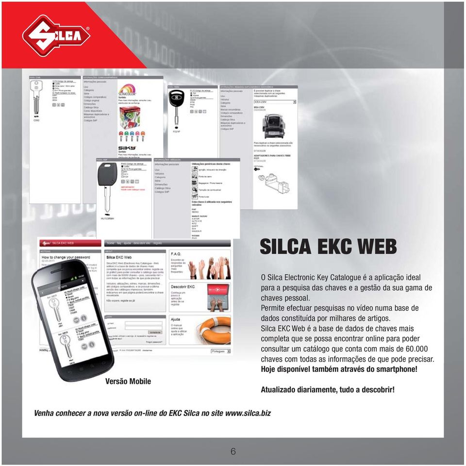 Silca EKC Web é a base de dados de chaves mais completa que se possa encontrar online para poder consultar um catálogo que conta com mais de 60.