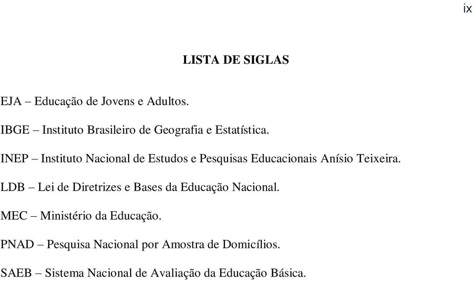 INEP Instituto Nacional de Estudos e Pesquisas Educacionais Anísio Teixeira.