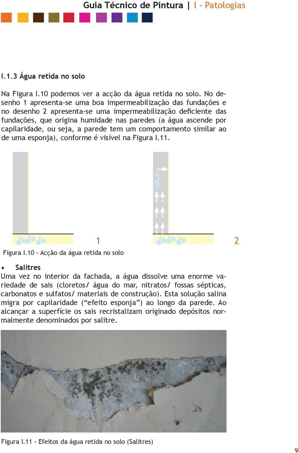 capilaridade, ou seja, a parede tem um comportamento similar ao de uma esponja), conforme é visível na Figura I.