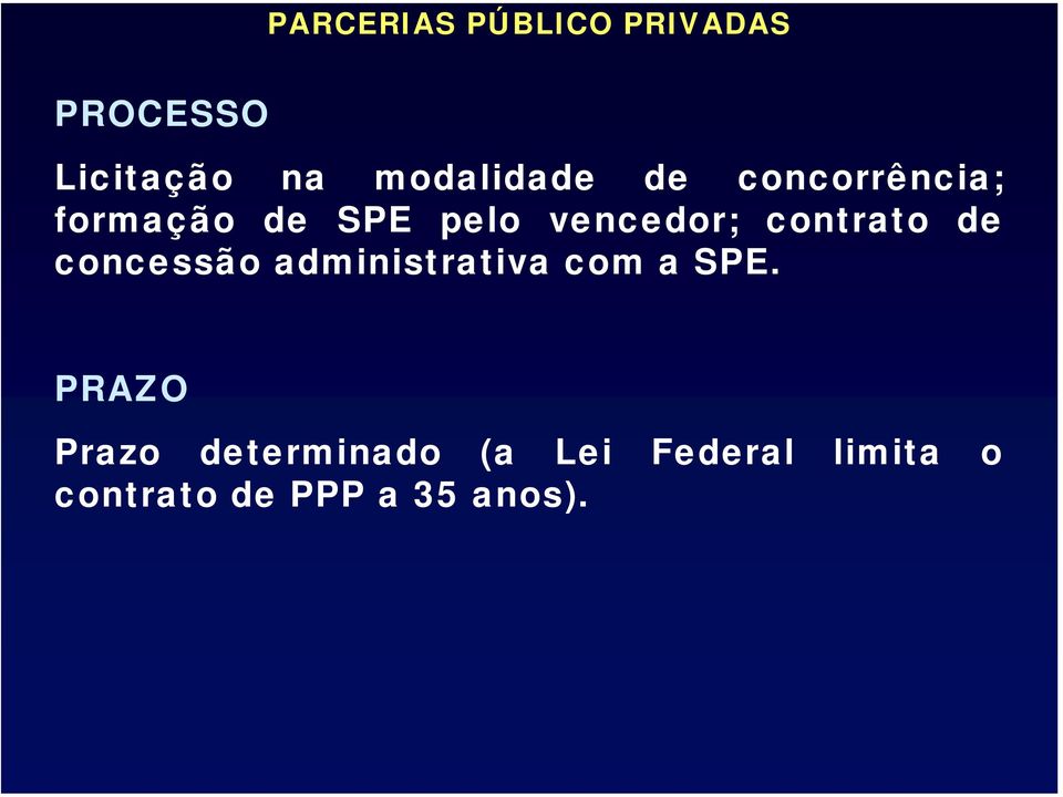 concessão administrativa com a SPE.