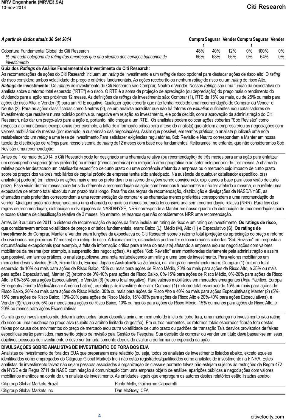 risco opcional para destacar ações de risco alto. O rating de risco considera ambos volatilidade de preço e critérios fundamentais.