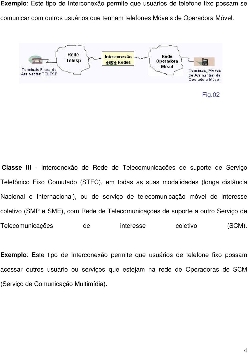 Internacional), ou de serviço de telecomunicação móvel de interesse coletivo (SMP e SME), com Rede de Telecomunicações de suporte a outro Serviço de Telecomunicações de interesse