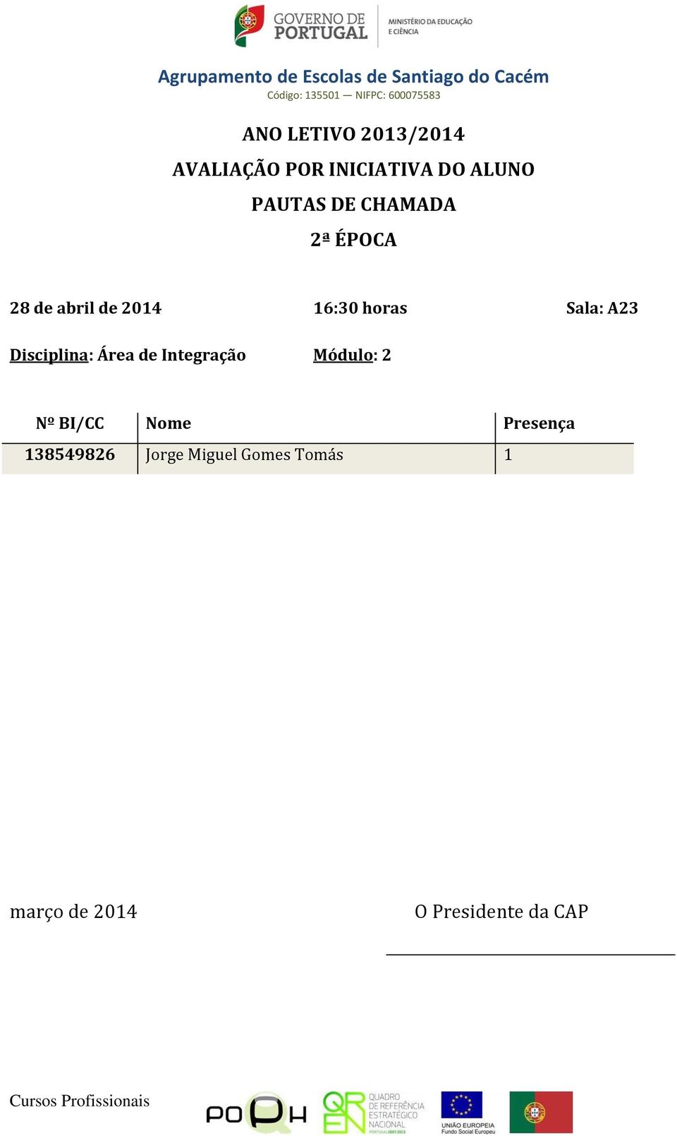 Área de Integração Módulo: 2