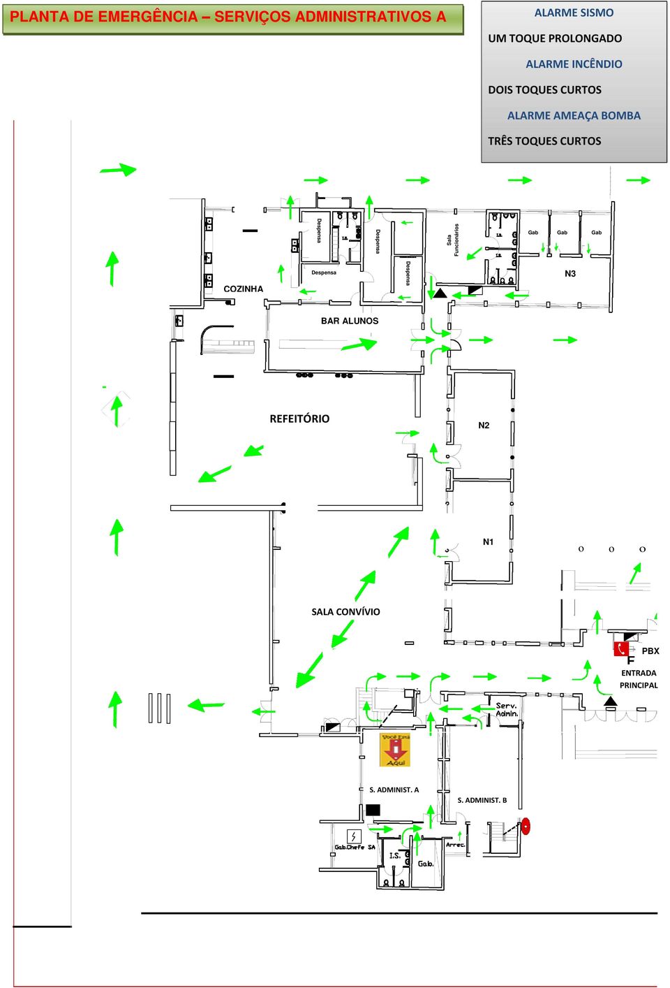 ALUNOS t REFETÓRO, N2 = N1 o o o SALA