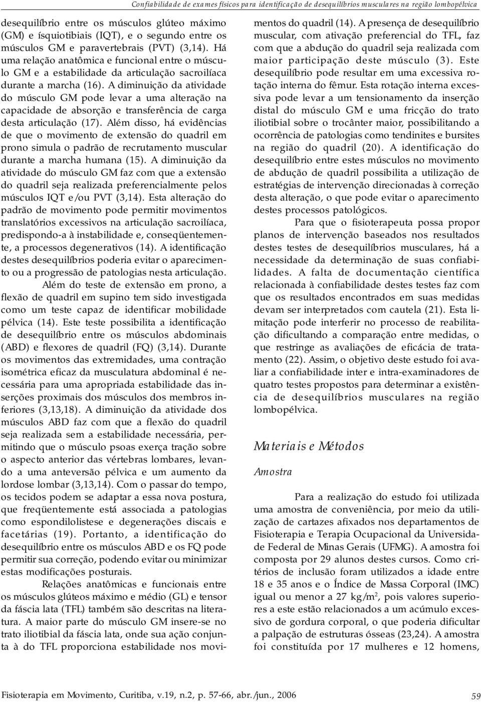 A diminuição da atividade do músculo GM pode levar a uma alteração na capacidade de absorção e transferência de carga desta articulação (17).