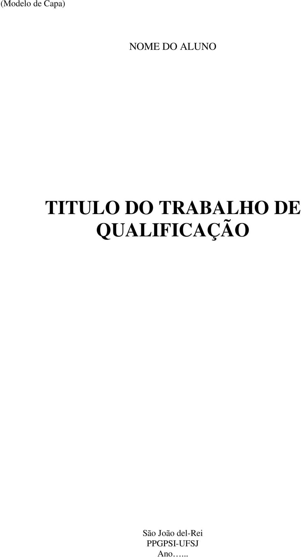 DE QUALIFICAÇÃO São João