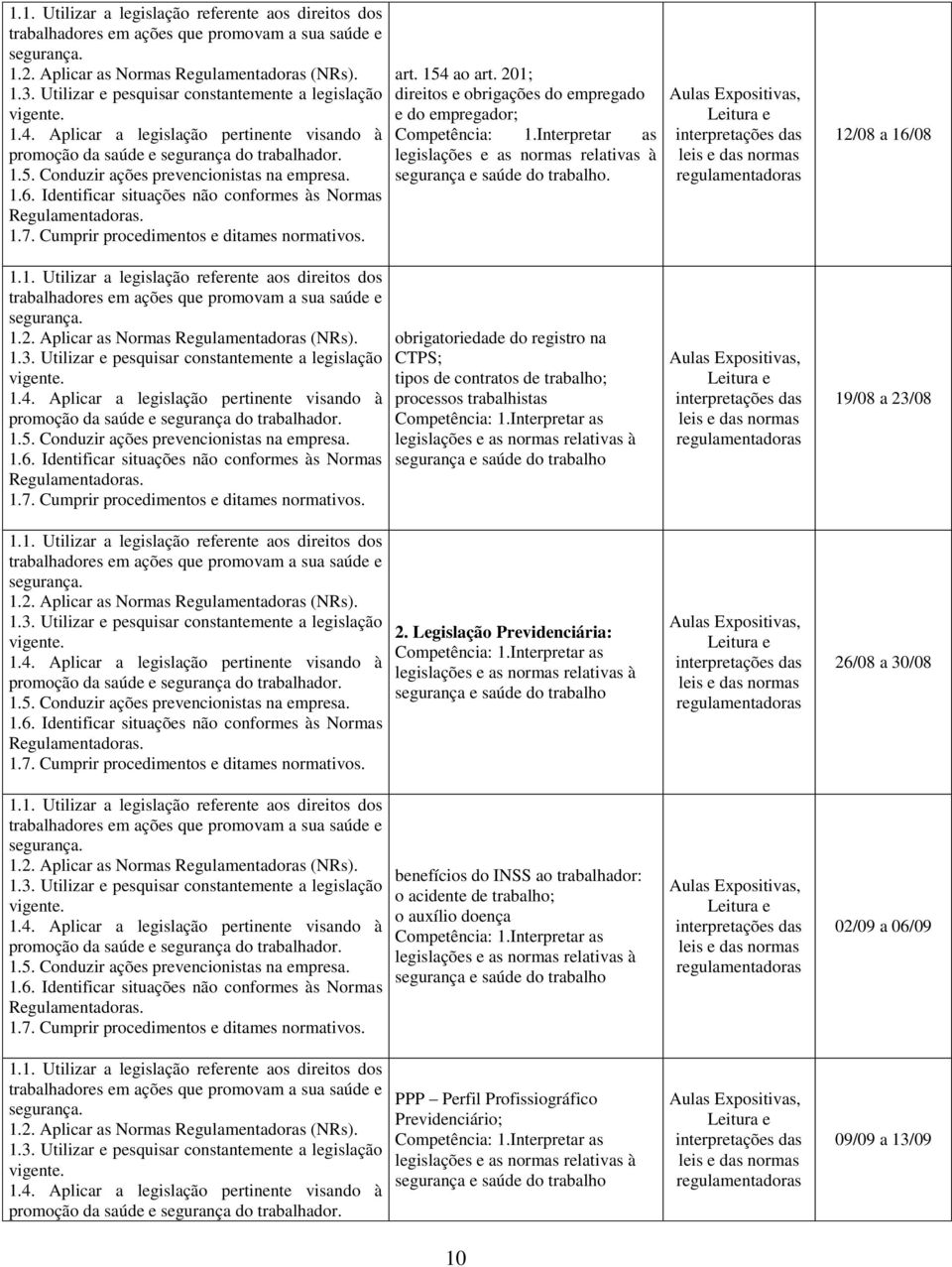 1.6. Identificar situações não conformes às Normas Regulamentadoras. 1.7. Cumprir procedimentos e ditames normativos.   1.6. Identificar situações não conformes às Normas Regulamentadoras. 1.7. Cumprir procedimentos e ditames normativos.   1.6. Identificar situações não conformes às Normas Regulamentadoras. 1.7. Cumprir procedimentos e ditames normativos.   1.6. Identificar situações não conformes às Normas Regulamentadoras. 1.7. Cumprir procedimentos e ditames normativos.  Utilizar e pesquisar constantemente a legislação vigente.