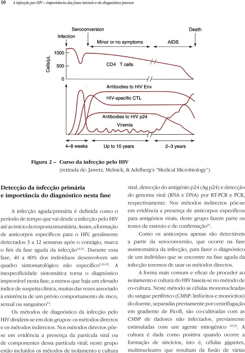 Assim, a formação de anticorpos específicos para o HIV, geralmente detectados 3 a 12 semanas após o contágio, marca o fim da fase aguda da infecção 14,15.