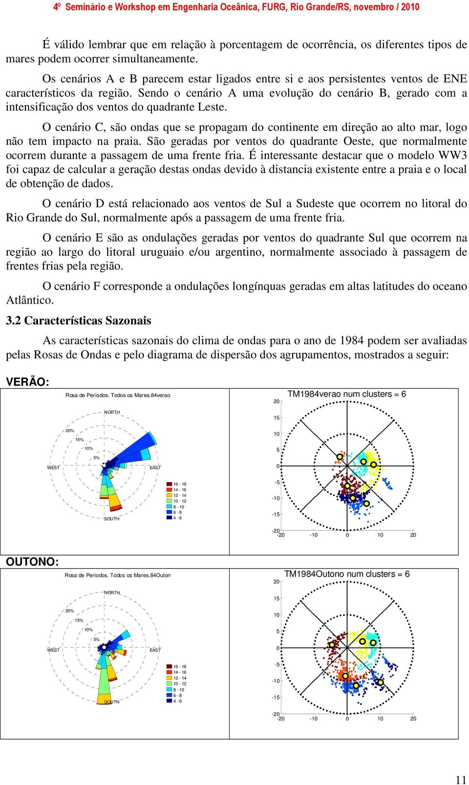 Sendo o cenário A uma evolução do cenário B, gerado com a intensificação dos ventos do quadrante Leste.