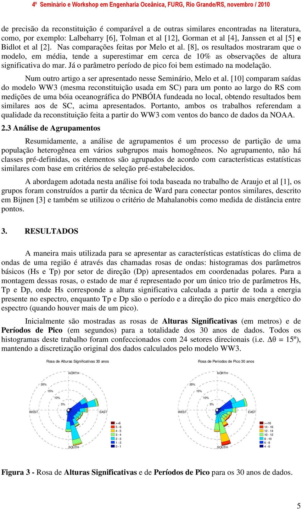 Já o parâmetro período de pico foi bem estimado na modelação. Num outro artigo a ser apresentado nesse Seminário, Melo et al.