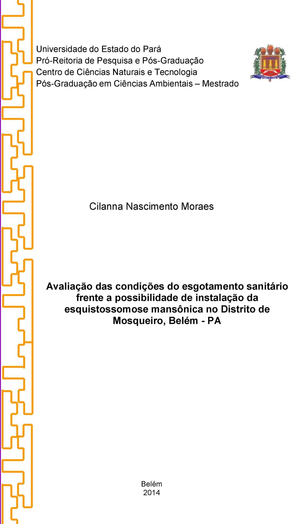 Nascimento Moraes Avaliação das condições do esgotamento sanitário frente a