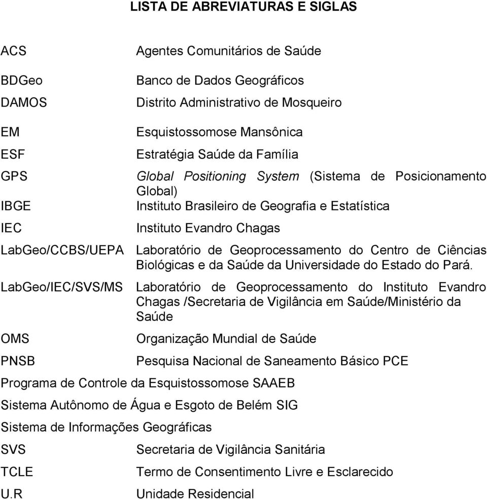 Geoprocessamento do Centro de Ciências Biológicas e da Saúde da Universidade do Estado do Pará.