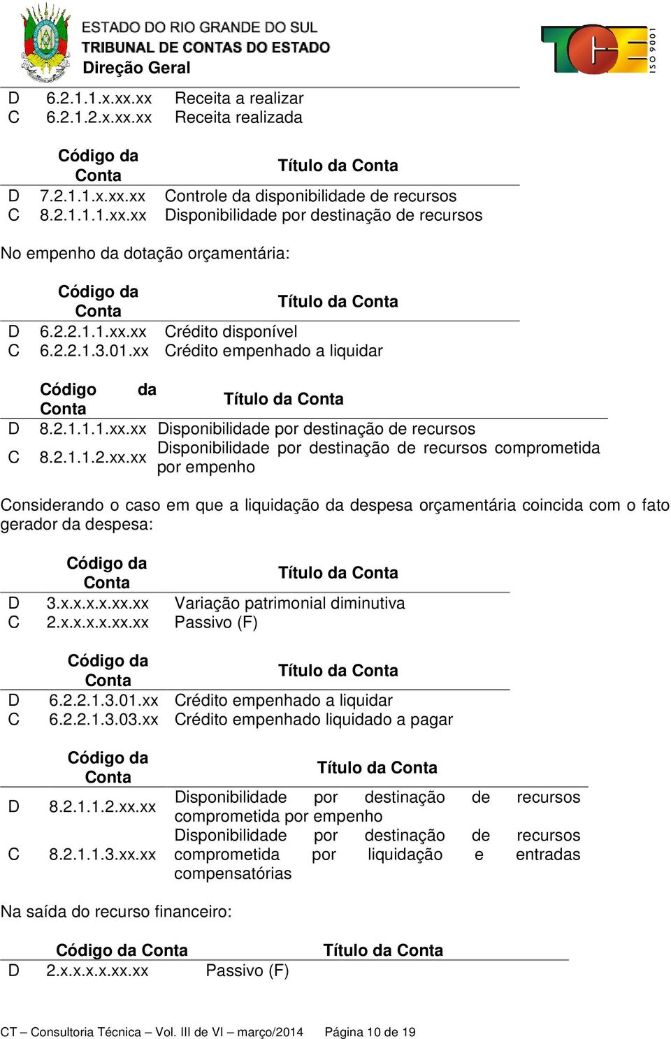 x.x.x.x.xx.xx Variação patrimonial diminutiva C 2.x.x.x.x.xx.xx Passivo (F) D C 6.2.2.1.3.01.xx Crédito empenhado a liquidar 6.2.2.1.3.03.xx Crédito empenhado liquidado a pagar D C 8.2.1.1.2.xx.xx 8.