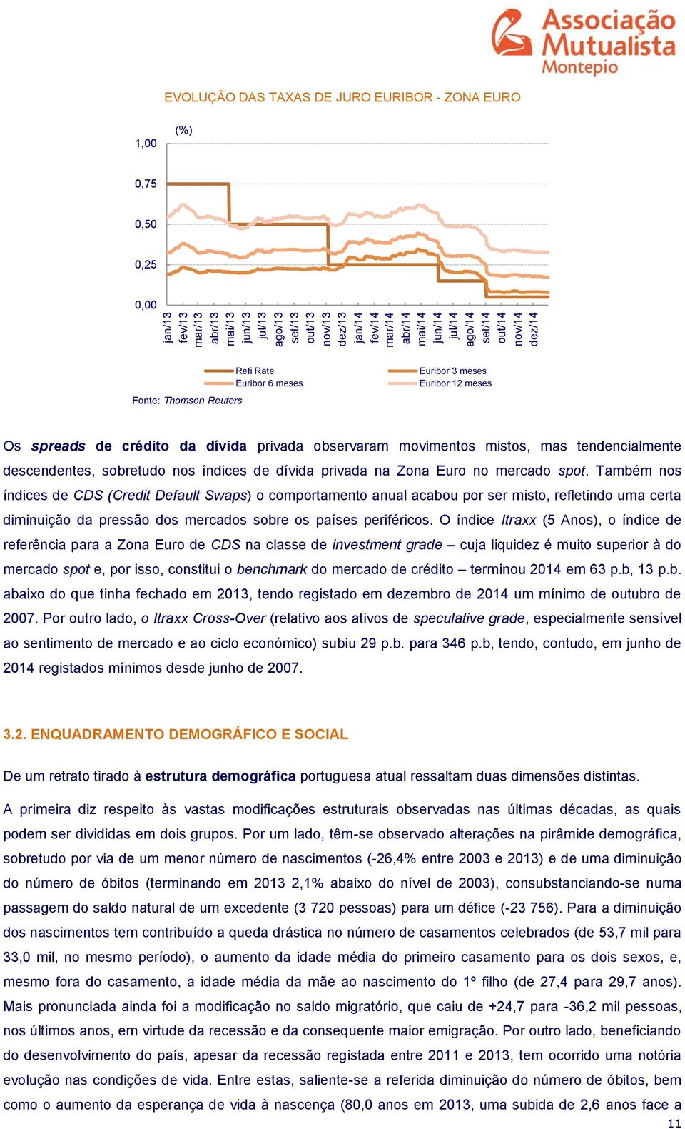 mistos, mas tendencialmente descendentes, sobretudo nos índices de dívida privada na Zona Euro no mercado spot.