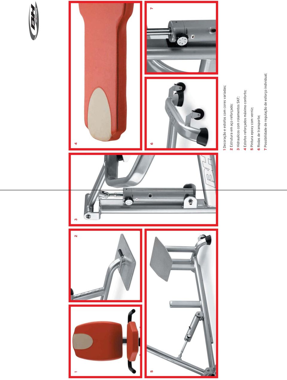 Estofos reforçados máximo conforto; 5 Pintura epoxy com verniz;