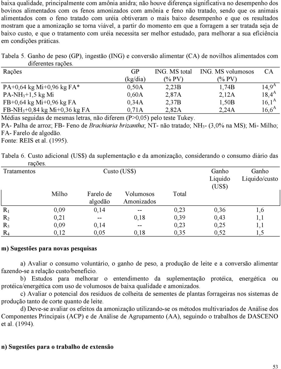 baixo custo, e que o tratamento com uréia necessita ser melhor estudado, para melhorar a sua eficiência em condições práticas. Tabela 5.