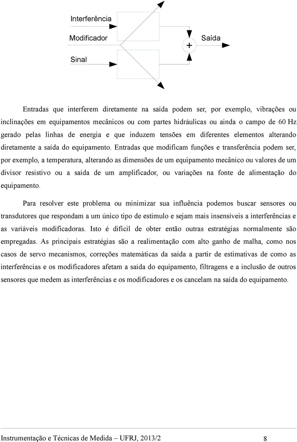 Entradas que modificam funções e transferência podem ser, por exemplo, a temperatura, alterando as dimensões de um equipamento mecânico ou valores de um divisor resistivo ou a saída de um